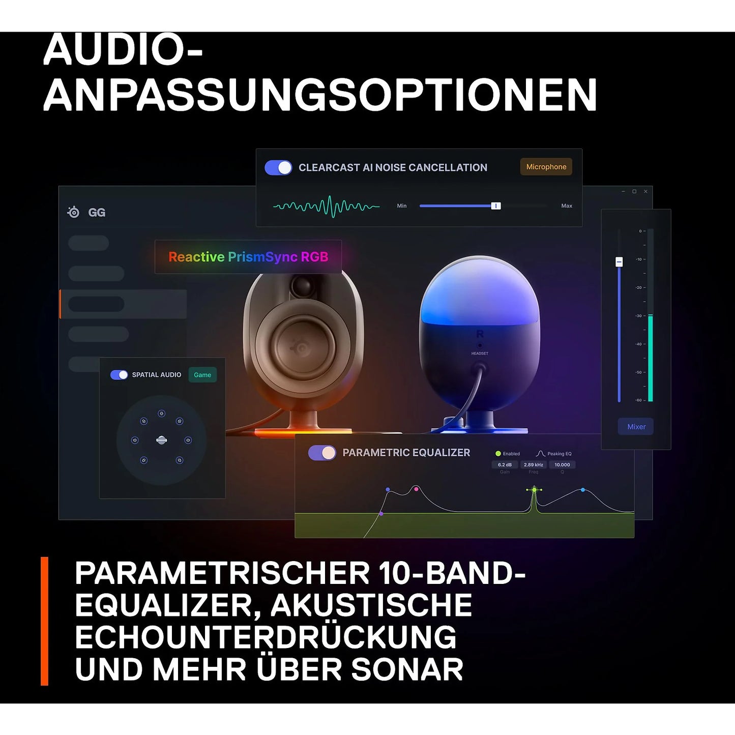SteelSeries Arena 7 – Eine LED kaputt, Lautsprecher voll funktionsfähig