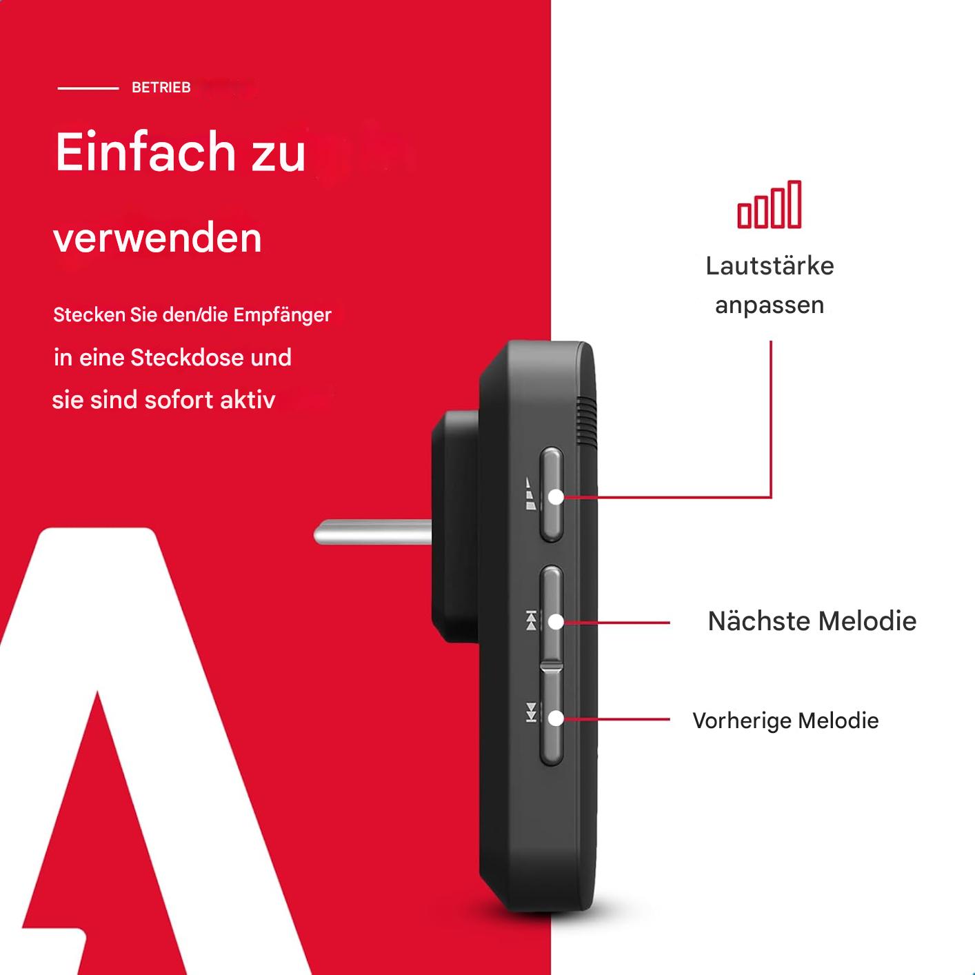 SAVS Funk-Türklingel – 2 Empfänger – 400 m Reichweite (OVP beschädigt)