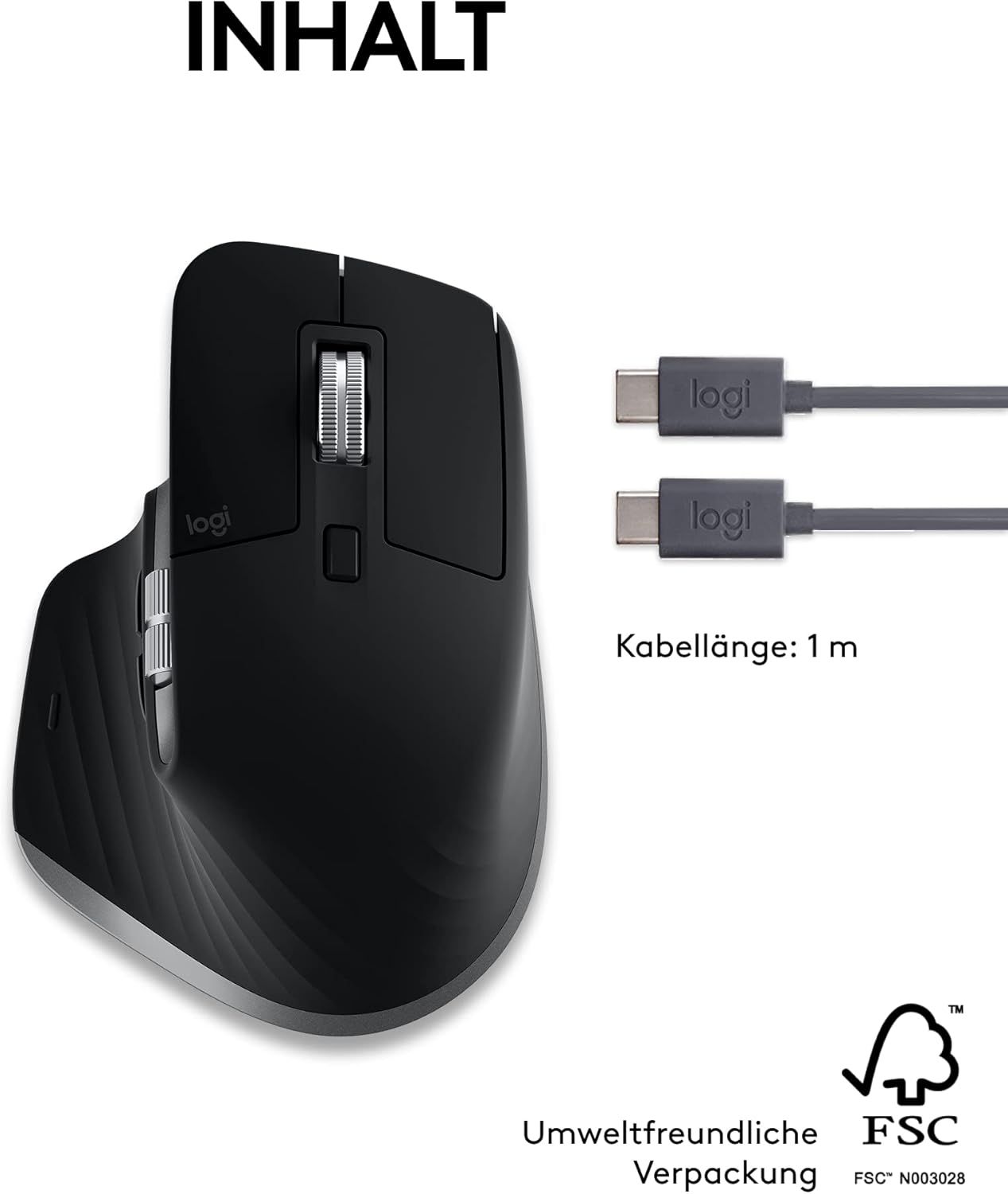Logitech MX Master 3S für Mac – Bluetooth-Maus – Space Grey