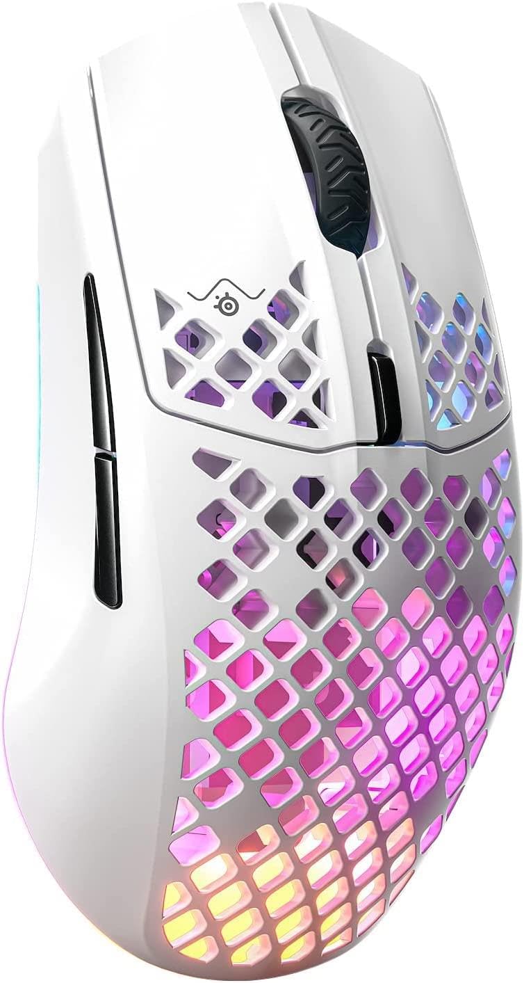 SteelSeries Aerox 3 Wireless – RGB Gaming-Maus – Snow Weiß