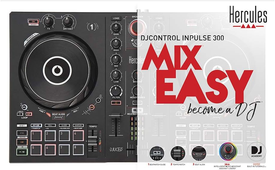 Hercules DJControl Inpulse 300 – 2-Deck DJ-Controller mit Soundkarte