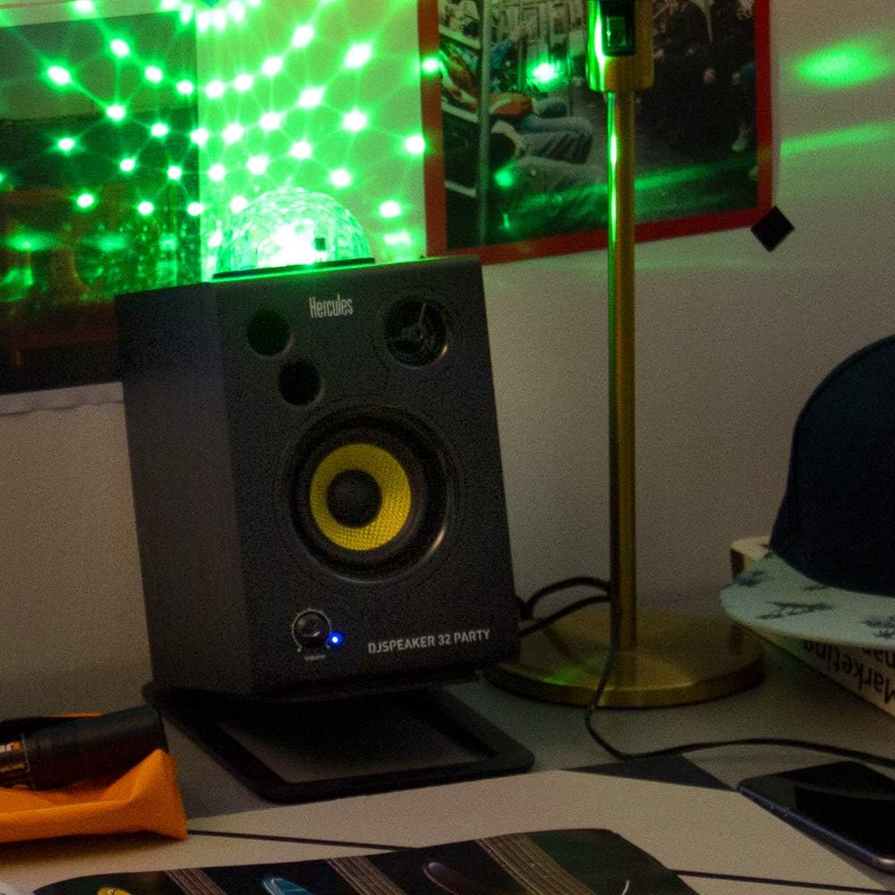 Hercules DJSpeaker 32 Party – 2x 15W Aktivlautsprecher mit LED
