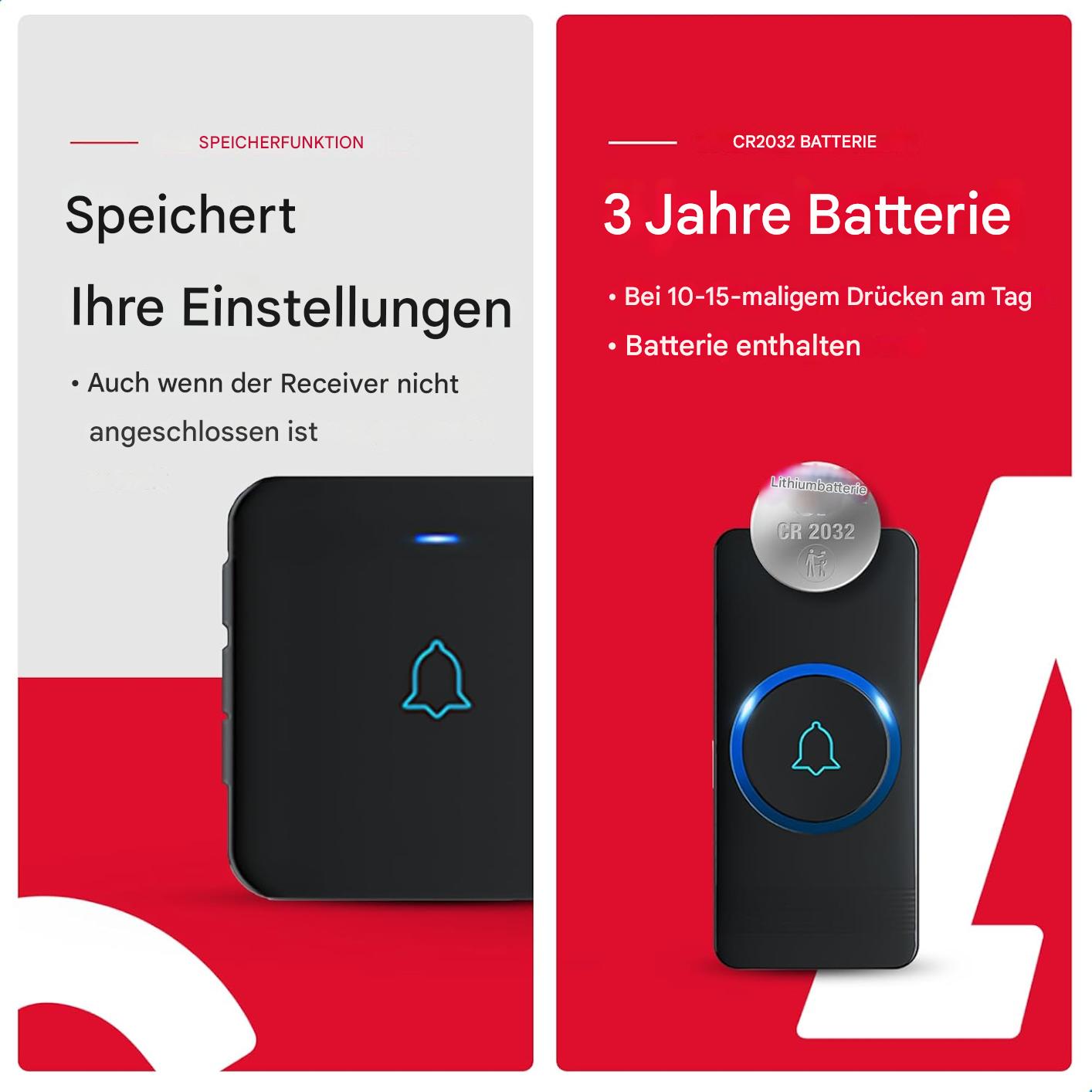 SAVS Funk-Türklingel – 2 Empfänger – 400 m Reichweite (OVP beschädigt)