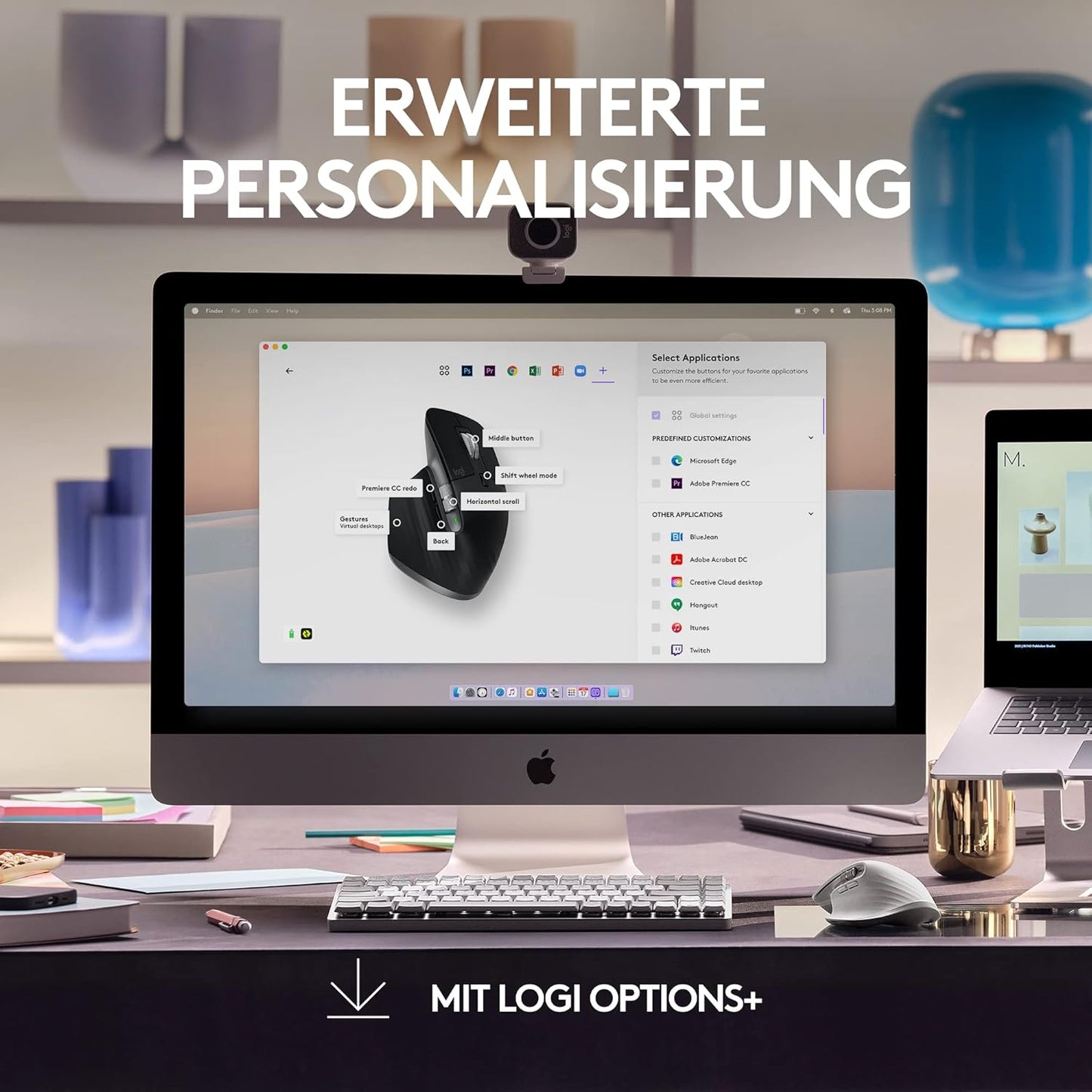Logitech MX Master 3S für Mac – Bluetooth-Maus – Space Grey