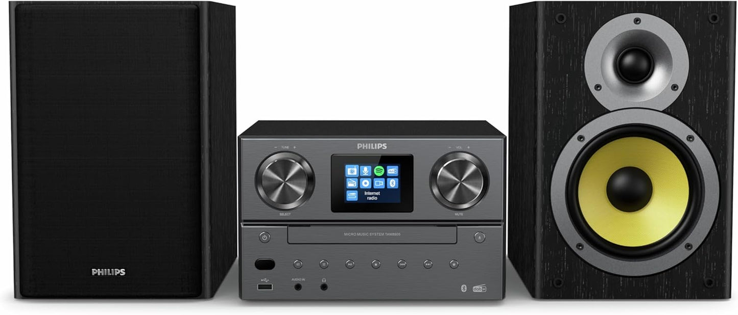 Philips TAM8905/10 Micro-HiFi-Anlage Bluetooth, DAB+, CD, WLAN, Spotify Connect