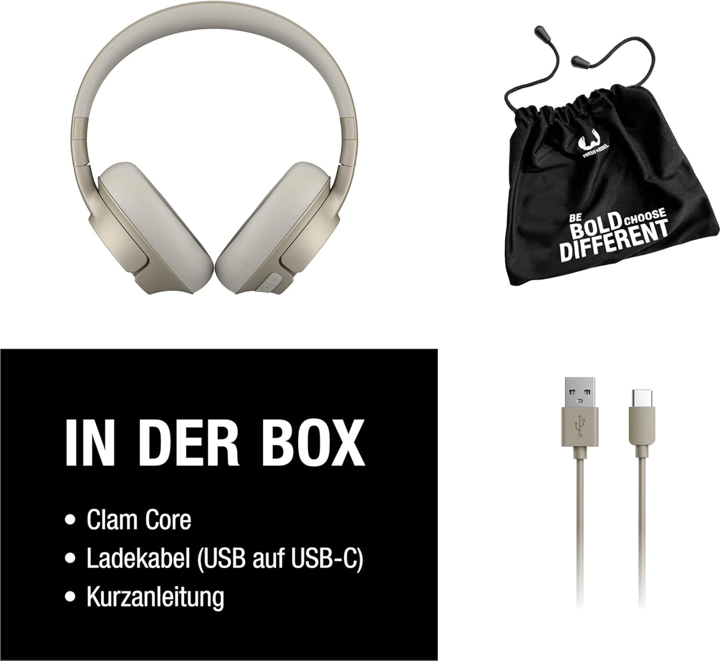 Fresh 'n Rebel Clam Core Bluetooth Over-Ear Kopfhörer – Silky Sand