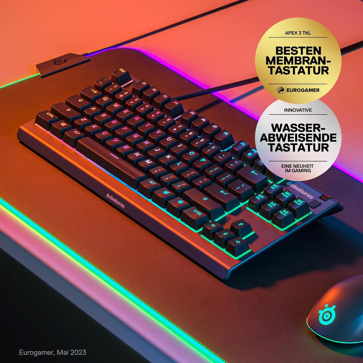 SteelSeries Apex 3 TKL – RGB Gaming-Tastatur – QWERTY US