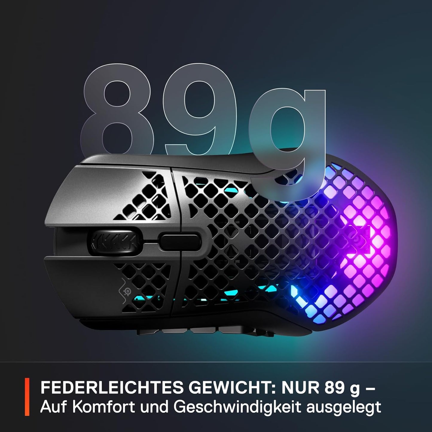 SteelSeries Aerox 9 Wireless – RGB Gaming-Maus – Schwarz