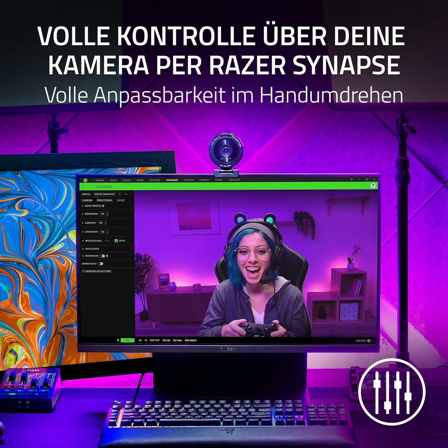 Razer Kiyo Pro – USB Full HD Streaming Webcam 1080p 60FPS