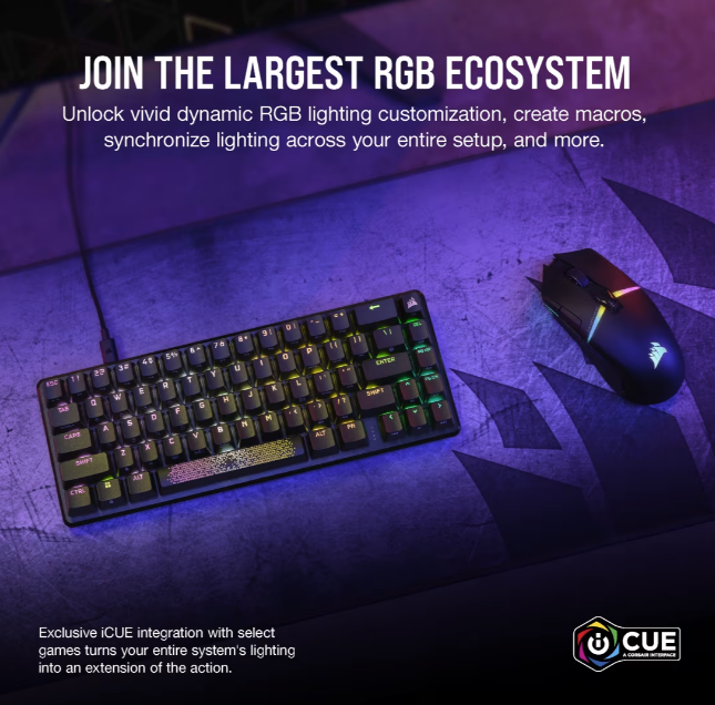 Corsair K65 Pro Mini – 65 % Gaming-Tastatur – OPX Switches – QWERTY US