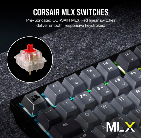 Corsair K65 Plus Wireless – Mechanische Gaming-Tastatur – QWERTY US