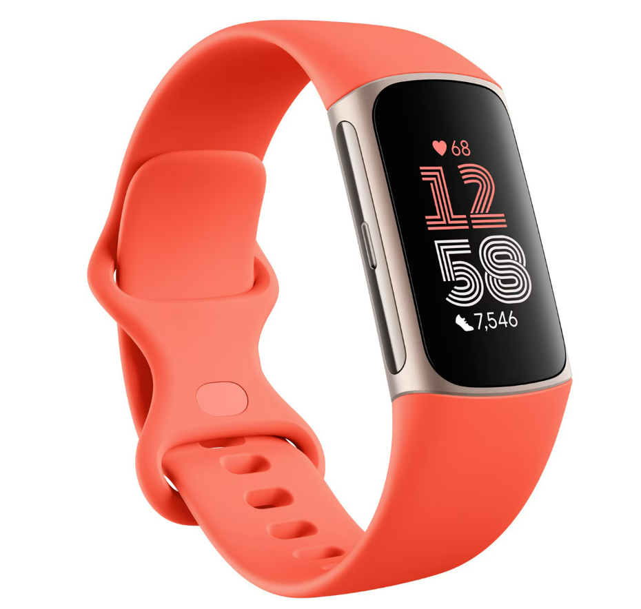 Fitbit Charge 6 – Fitness-Tracker – Coral / Champagne Gold