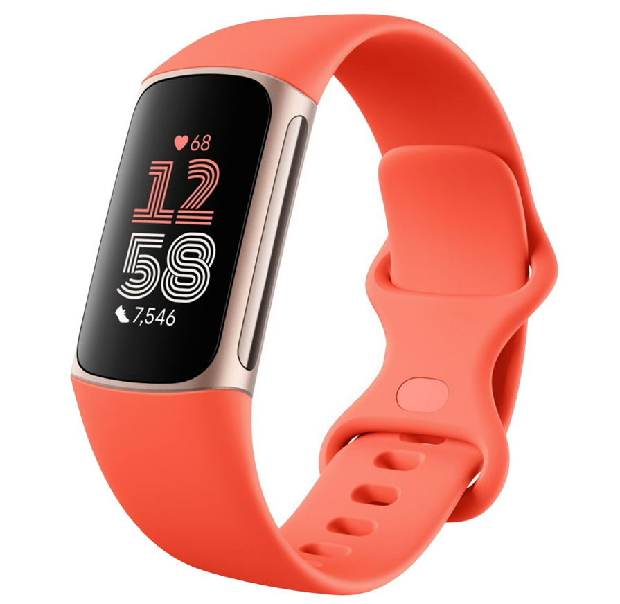Fitbit Charge 6 – Fitness-Tracker – Coral / Champagne Gold