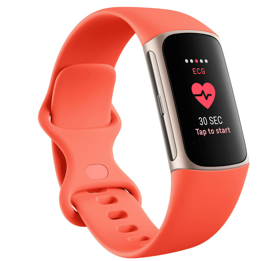 Fitbit Charge 6 – Fitness-Tracker – Coral / Champagne Gold
