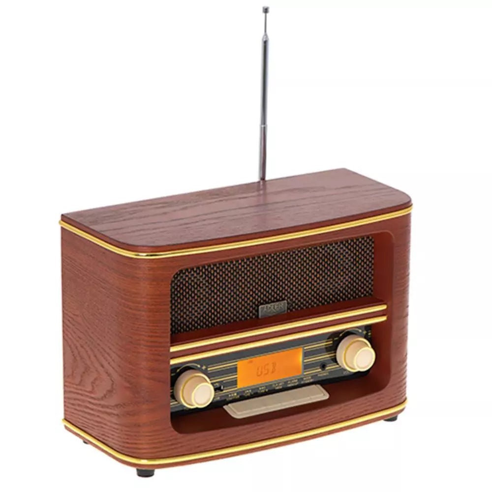 Adler AD 1187 Retro Radio – Bluetooth – Holzoptik – USB & AUX – LCD-Anzeige