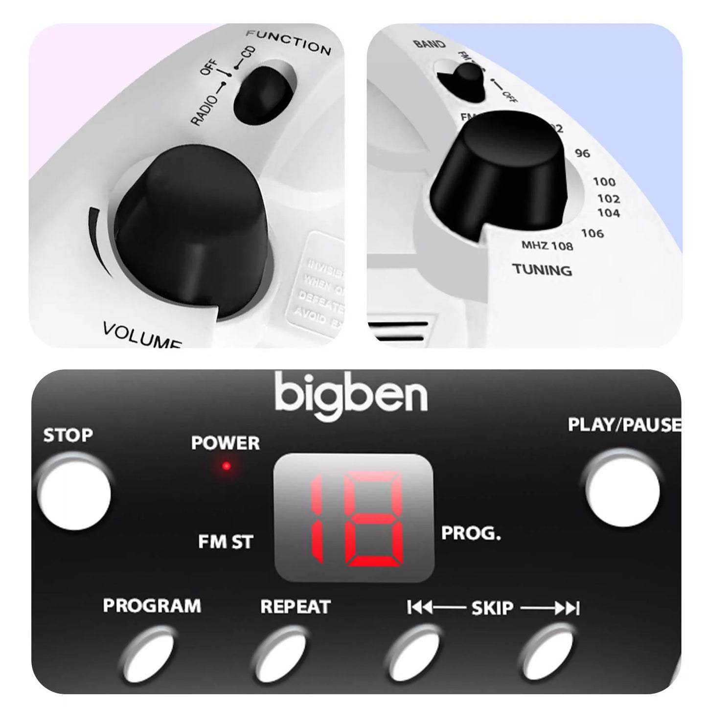 Bigben Tragbarer CD-Player Kids Einhorn – Weiß – Mit Mikrofon