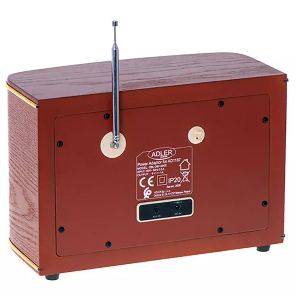 Adler AD 1187 Retro Radio – Bluetooth – Holzoptik – USB & AUX – LCD-Anzeige