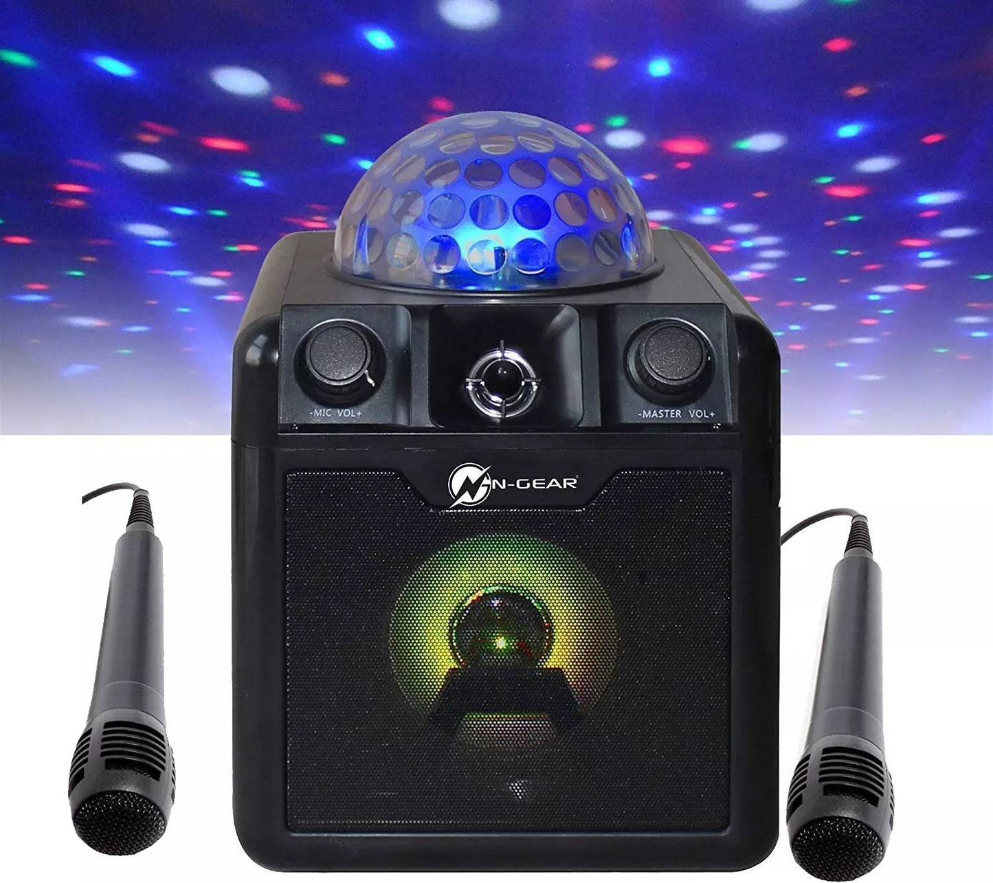 N-GEAR Disco Block 410 Tragbarer Bluetooth Lautsprecher/ 2xMikrofon – Wie Neu