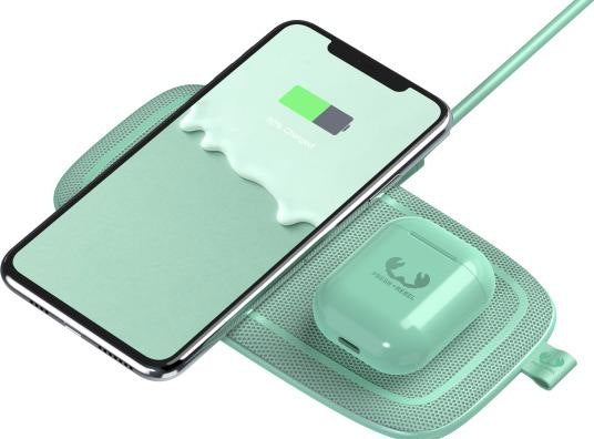 Fresh ’n Rebel Base Duo – Misty Mint – Dual Wireless Charging Station – 15W