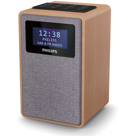 Philips TAR5005/10 – DAB+/FM Radiowecker – Holzoptik – Wie Neu