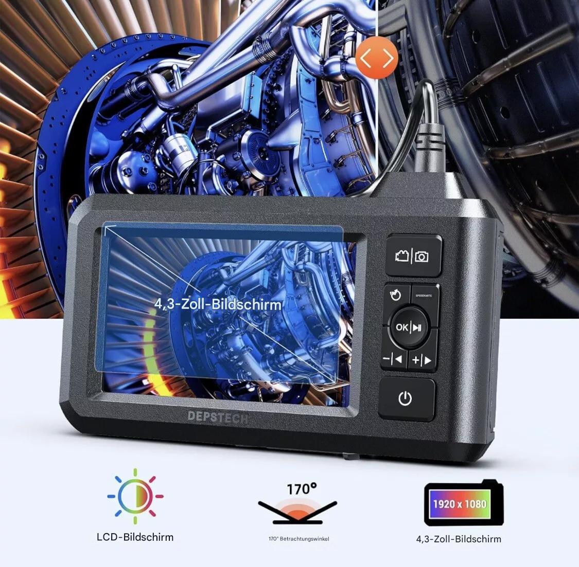DEPSTECH DS300 Endoskop-Kamera 1080P Dual Lens 4,3" LCD 5m IP67