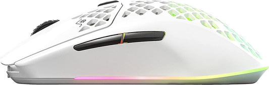 SteelSeries Aerox 3 Wireless – RGB Gaming-Maus – Snow Weiß