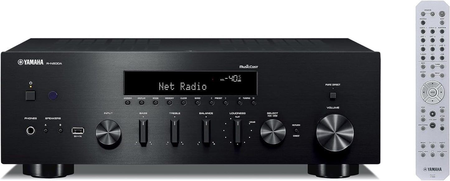 YAMAHA R-N600A – Netzwerk-Receiver & Vollverstärker – Hi-Res DAC – Schwarz