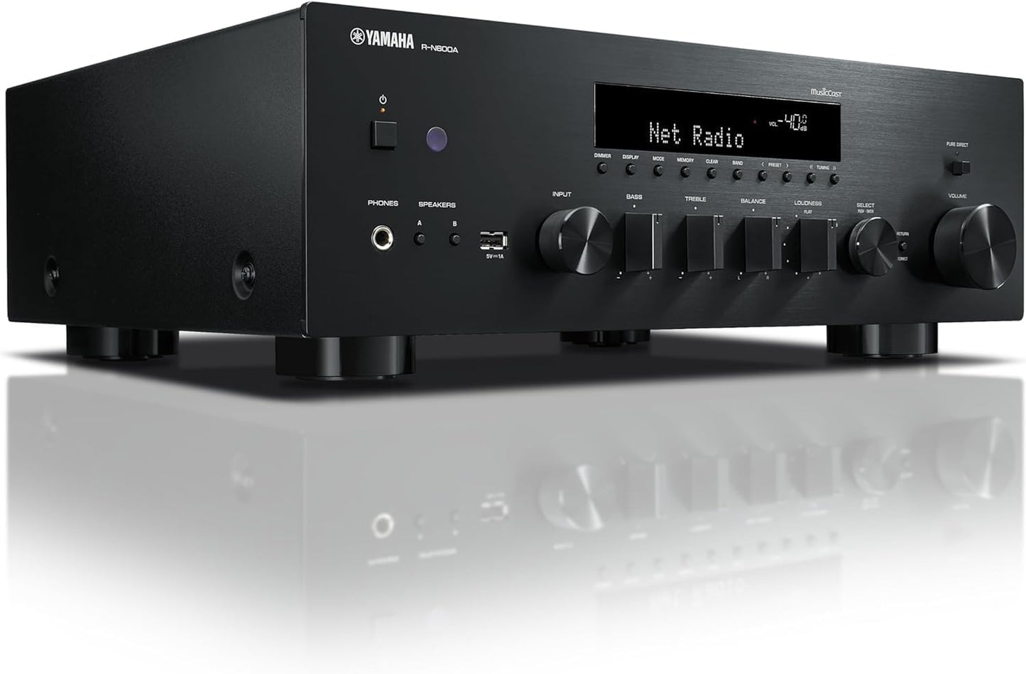 YAMAHA R-N600A – Netzwerk-Receiver & Vollverstärker – Hi-Res DAC – Schwarz