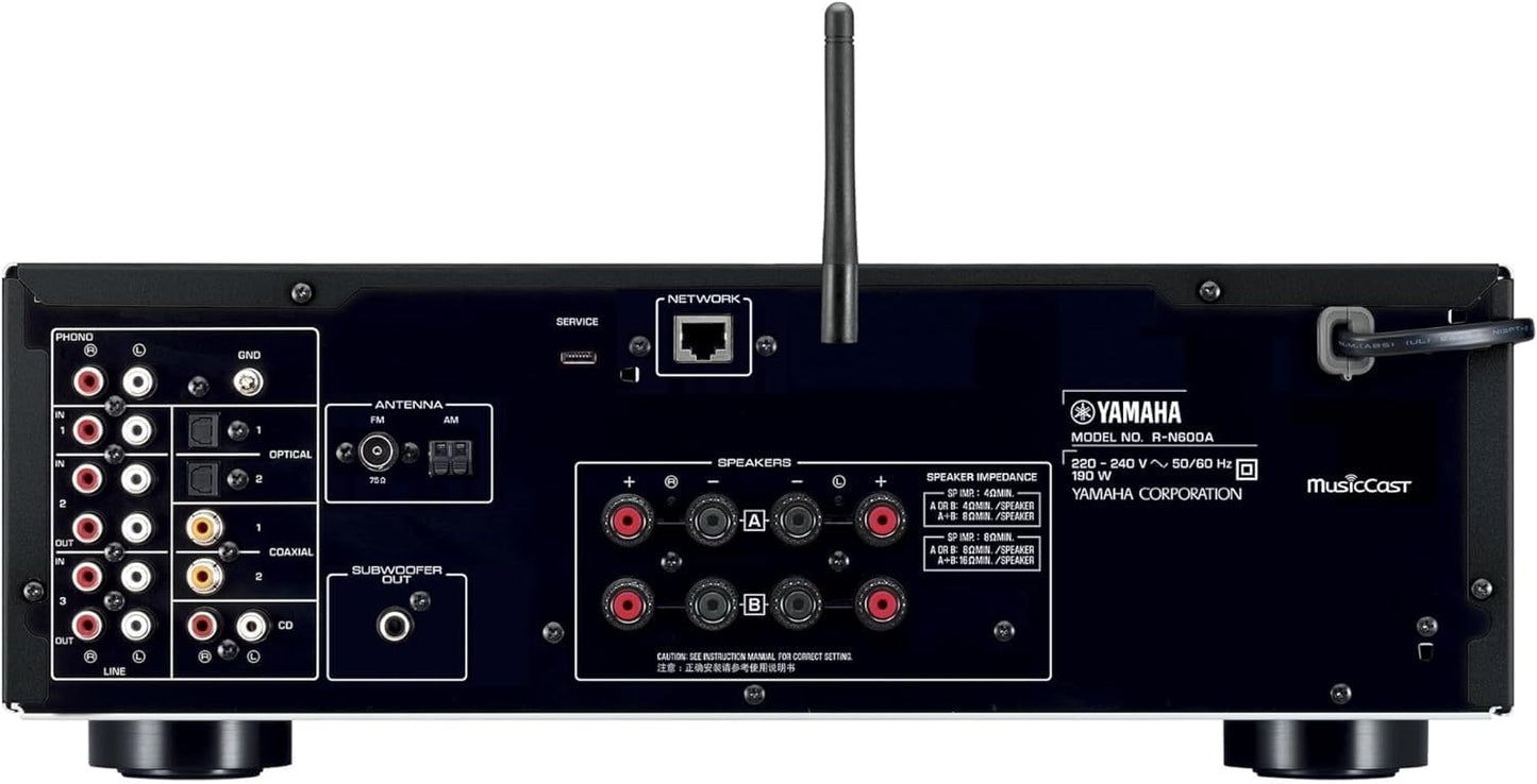 YAMAHA R-N600A – Netzwerk-Receiver & Vollverstärker – Hi-Res DAC – Schwarz
