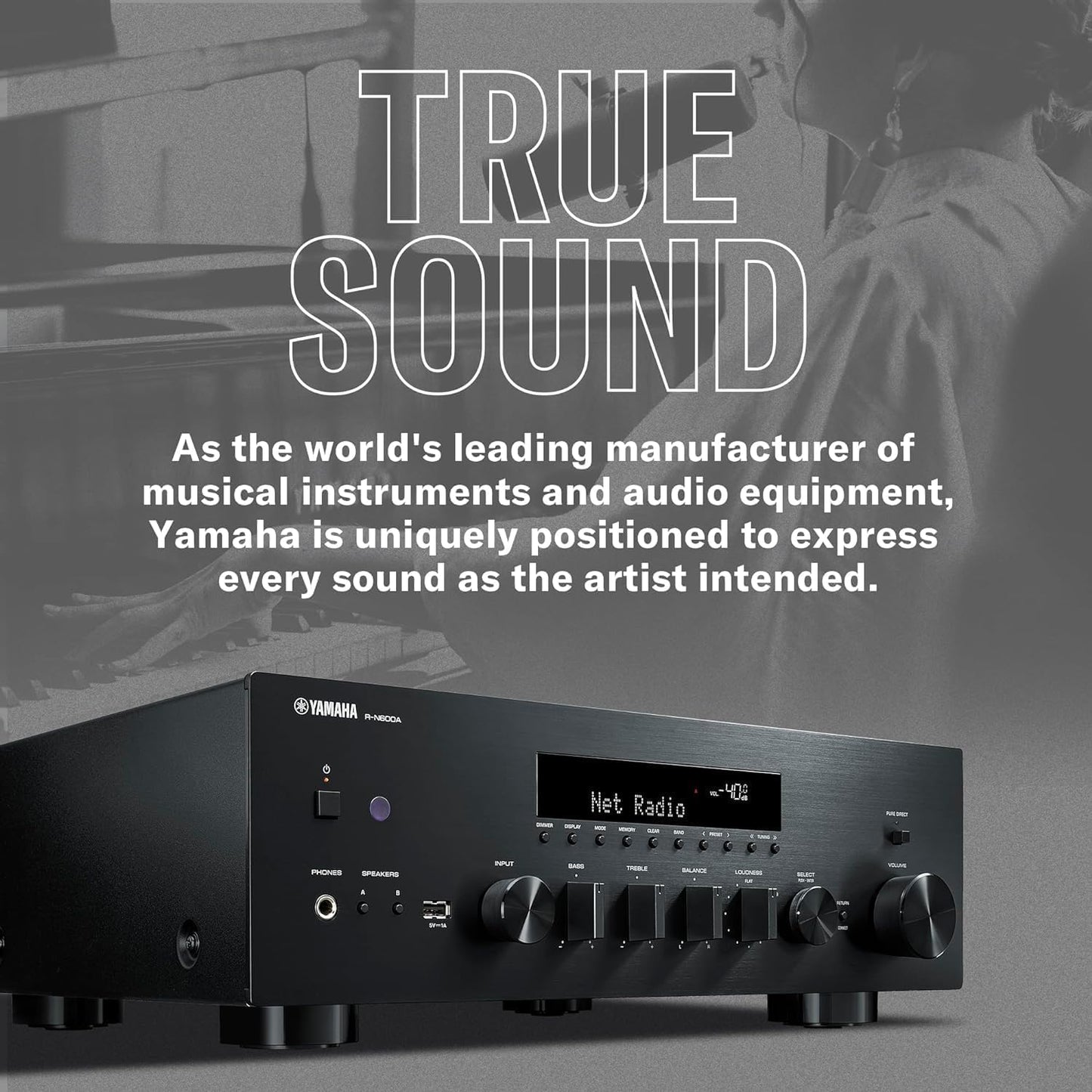 YAMAHA R-N600A – Netzwerk-Receiver & Vollverstärker – Hi-Res DAC – Schwarz
