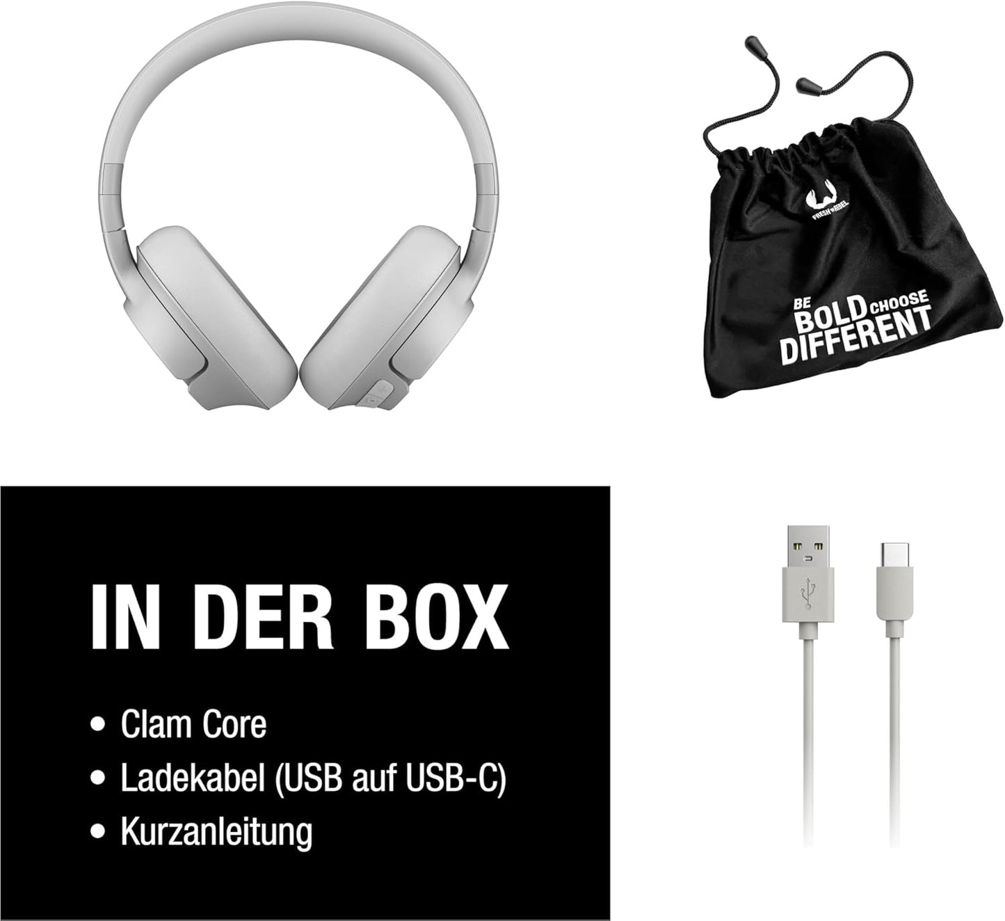 Fresh 'n Rebel Clam Core Bluetooth Over-Ear Kopfhörer – Weiß