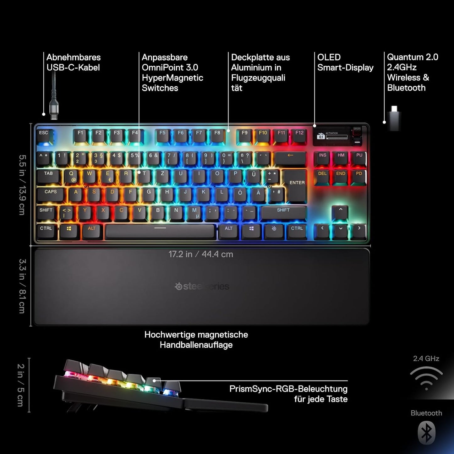 SteelSeries Apex Pro TKL Wireless Gen 3 – QWERTY US – HyperMagnetic