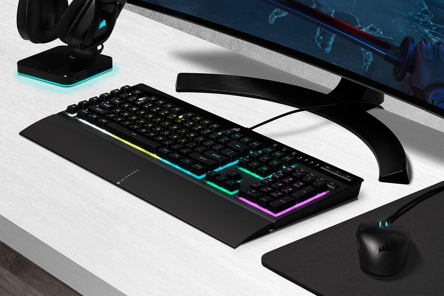 Corsair K55 RGB Pro – Gaming-Tastatur – QWERTY US – RGB Beleuchtung