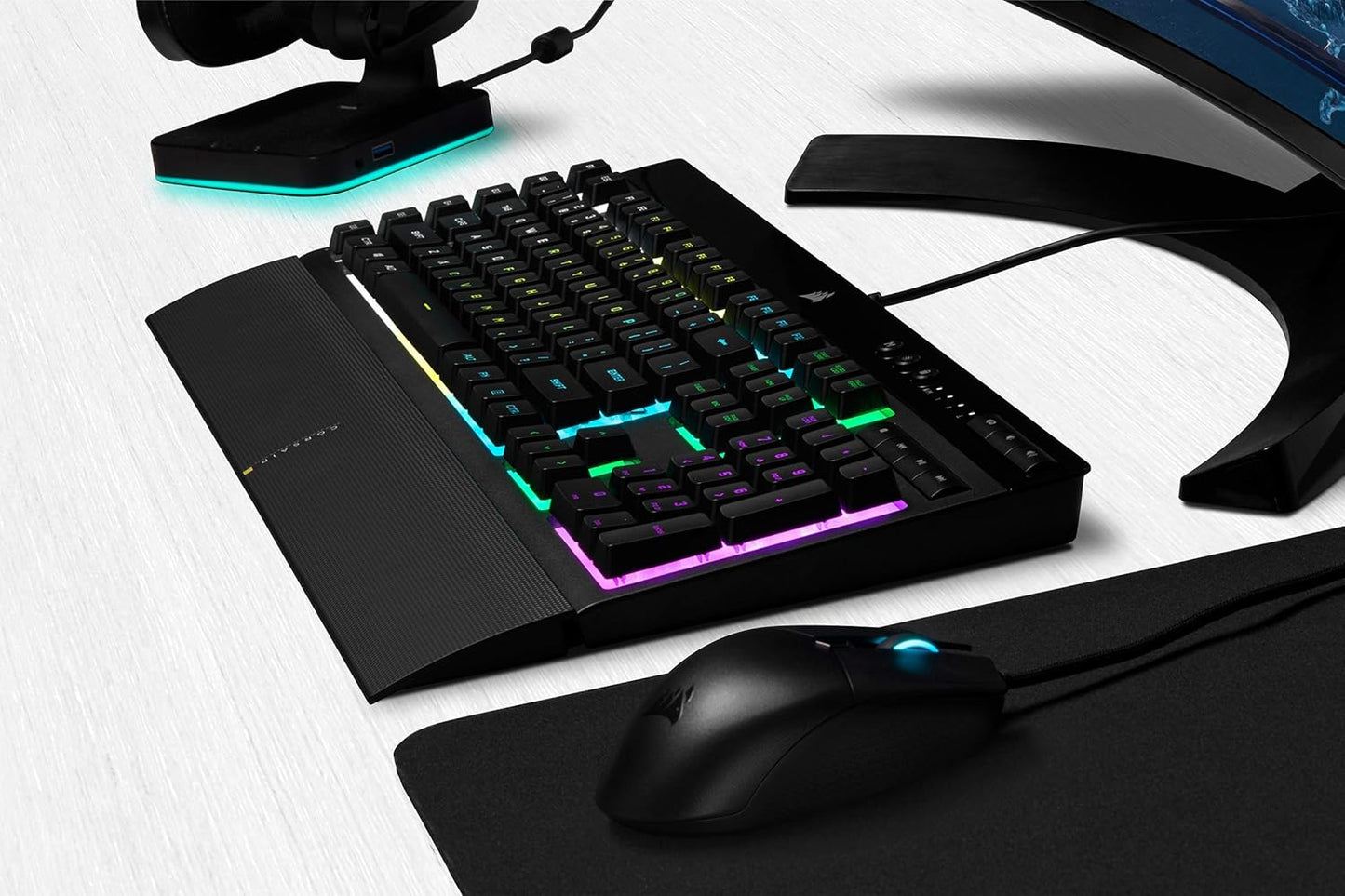 Corsair K55 RGB Pro – Gaming-Tastatur – QWERTY US – RGB Beleuchtung