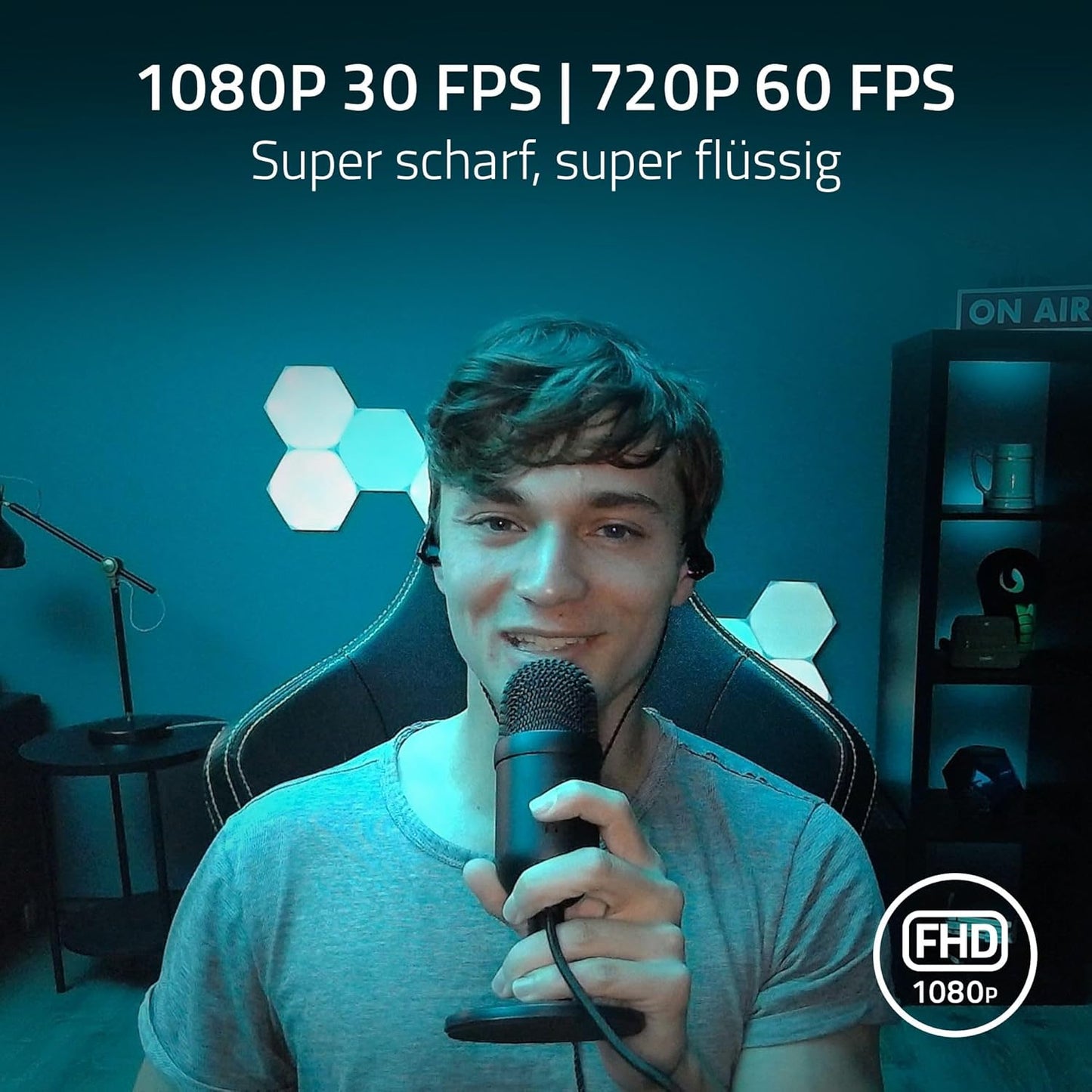 Razer Kiyo – HD Streaming-Webcam mit Ringlicht – 720p 60FPS