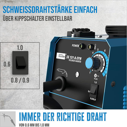 Güde SG 131 A-SYN – 120A Fülldraht-Schweißgerät – Inverter – Wie Neu