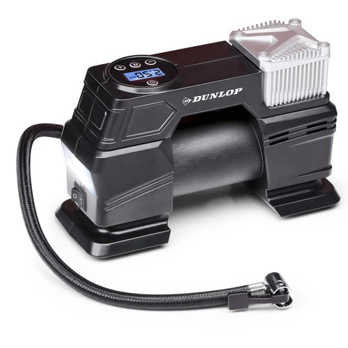Dunlop Digitaler Luftkompressor 150PSI 10Bar 12V Luftpumpe + 3 Aufsätze