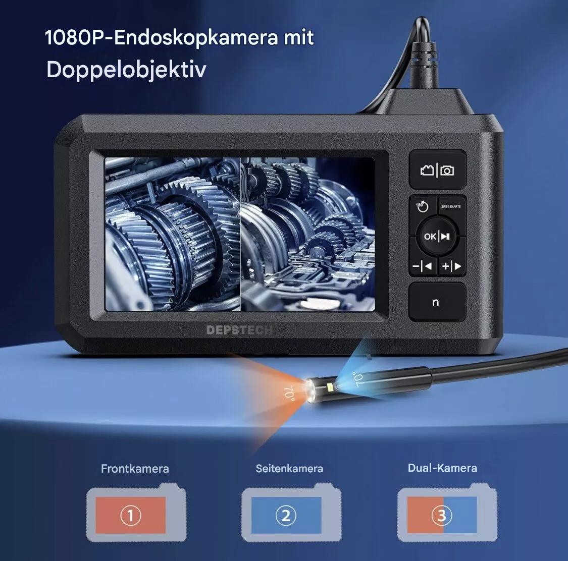 DEPSTECH DS300 Endoskop-Kamera 1080P Dual Lens 4,3" LCD 5m IP67
