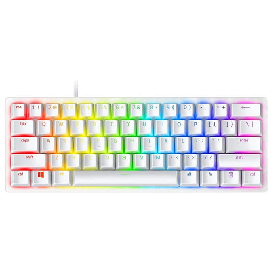 Razer Huntsman Mini Weiß – Clicky Optical Switches (Violett) – QWERTY US